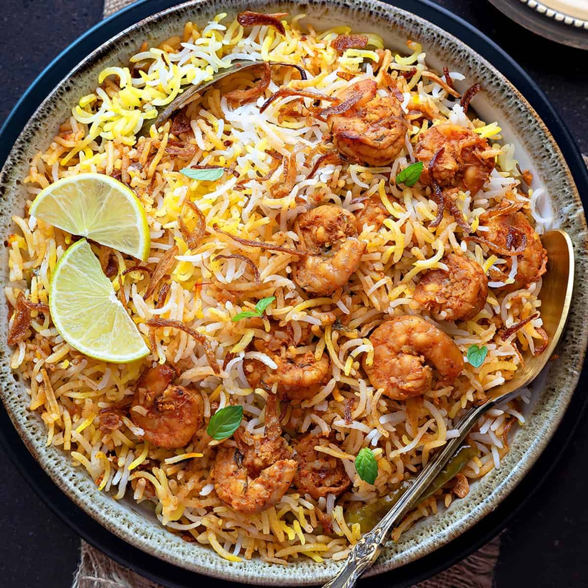 Prawns Biryani (Ghee Roast)